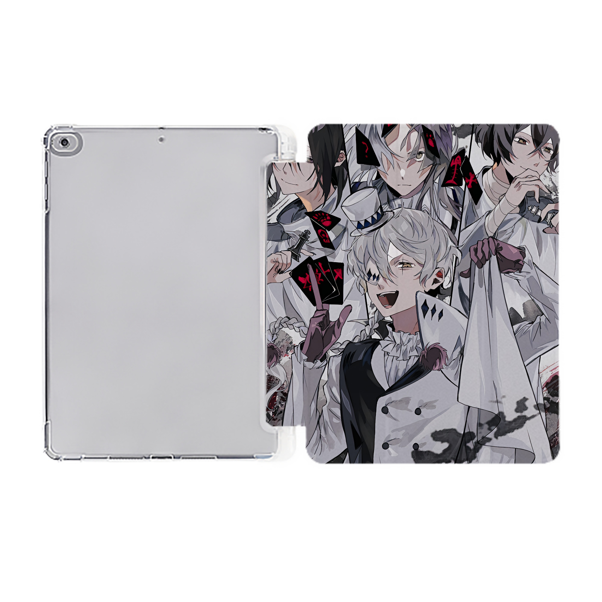 （画像用） 文豪ストレイドッグス Bungo Stray Dogs IPad ケース ペン収納付き 三つ折りスタンド PUレザー×シリコン 対応機種9.5/10.5/10.9インチ